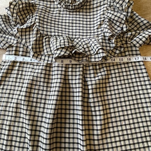 Urban Revivo Check Print Frill Detail Blouse - Sz 2 - Picture 15 of 15